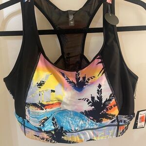 Vibrant Palm Print Sports Bra